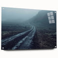 Acrylic glass wall art showcasing a striking landscape road design, featuring vibrant colors and intricate details, ideal for modern home decor.