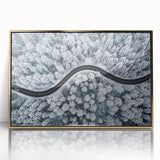 Framed acrylic wall art featuring a scenic landscape design with winding roads and vibrant colors, elegantly displayed with a gold frame, perfect for home decor.