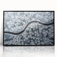 Framed wall art collection showcasing a scenic landscape design featuring winding roads and lush greenery, presented in a sleek black frame for modern decor.