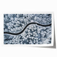 Rolled print showcasing a serene landscape road design in soft earth tones, ideal for home decor; packaged securely in a protective tube for safe shipping.