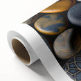 Vibrant rolled canvas artwork showcasing a serene landscape with rocky formations, perfect for home decor, emphasizing natural beauty and tranquility.