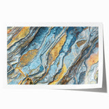 Vibrant rolled print of abstract landscape wall art showcasing colorful rocks and organic shapes, perfect for home decor, presented in a protective cardboard tube.