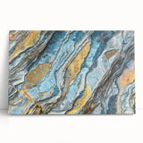 Stretched canvas wall art showcasing a vibrant abstract landscape design with bold colors and intricate rock formations, perfect for modern home decor.