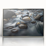 Framed acrylic wall art featuring a striking landscape design with rocky formations and vibrant colors, ideal for modern home decor. Perfect for enhancing living spaces with nature-inspired aesthetics.