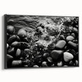 Framed canvas wall art featuring a striking landscape design with rocks, showcasing vibrant colors and textures, ideal for home decor enhancement.