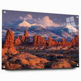 Contemporary wall art collection showcasing a side view of an acrylic glass design featuring layered rocks, elegantly displayed with pins for a modern aesthetic.