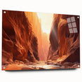 Acrylic wall art collection showcasing a vibrant landscape design with rocky formations, displayed from a side view with decorative pins, adding depth and dimension to any modern decor.