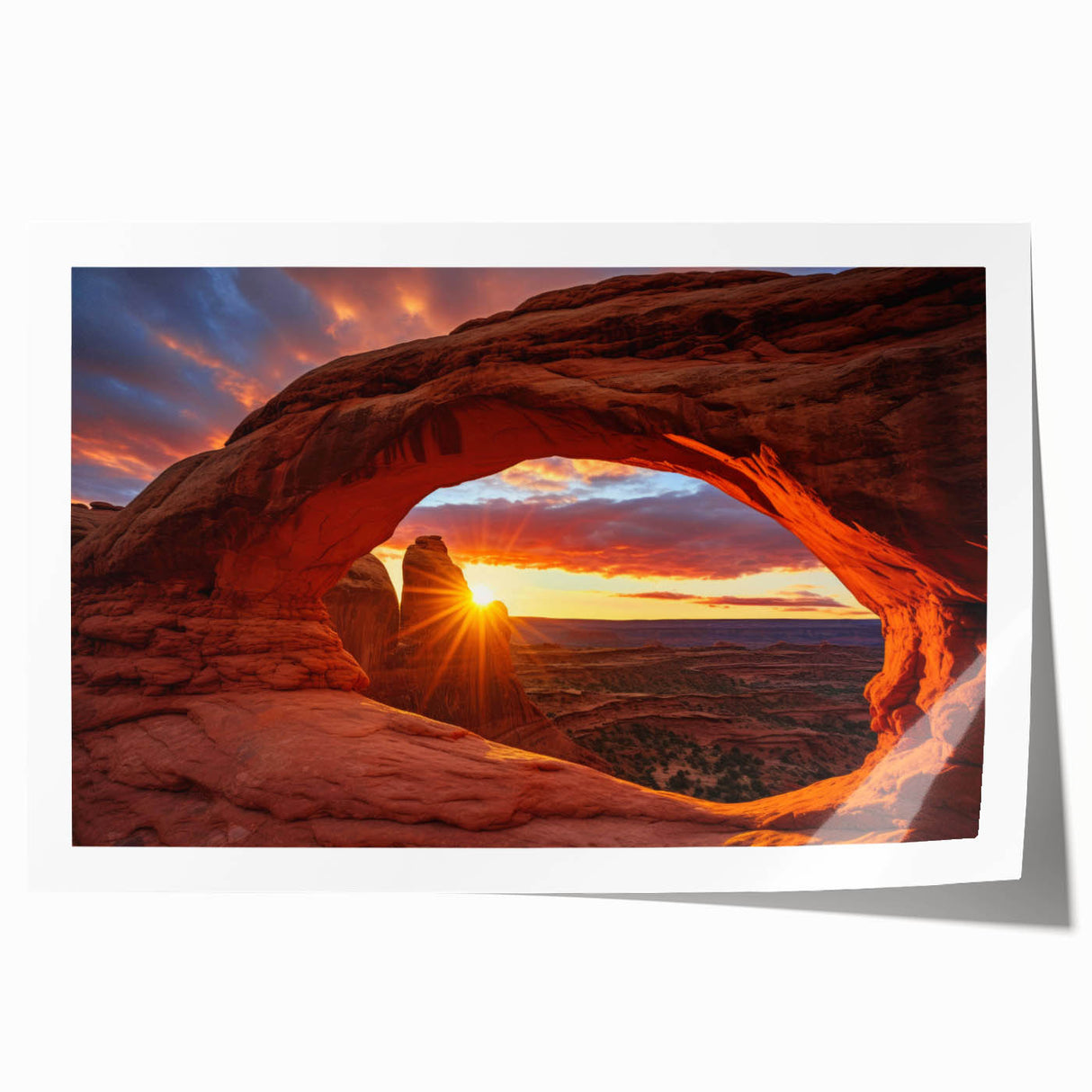 Abstract landscape wall art print showcasing vibrant rocks in earthy tones, rolled and ready for display, ideal for modern home décor and art enthusiasts.