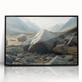 Framed acrylic wall art featuring a stunning landscape design with vibrant rocks and earthy tones, designed to enhance modern decor and create a serene atmosphere.