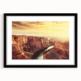 Framed black wall art featuring a stunning landscape design with intricate rock formations, set against a neutral mat, perfect for modern home decor.