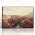Framed acrylic wall art showcasing a stunning rocky landscape design, featuring a sleek black frame and vibrant colors, perfect for modern decor.