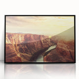 Framed acrylic wall art showcasing a stunning rocky landscape design, featuring a sleek black frame and vibrant colors, perfect for modern decor.