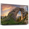 Acrylic glass wall art showcasing a stunning landscape with detailed rock formations, designed for side display, featuring modern aesthetics and vibrant colors. Perfect for enhancing contemporary decor.