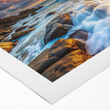 Rolled canvas art showcasing a vibrant landscape with rugged rocks and dynamic colors, ideal for enhancing modern home decor and artistic spaces.