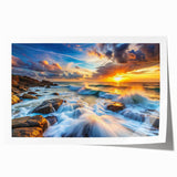Stunning rolled print showcasing a vibrant landscape with unique rock formations, perfect for home decor or art collection, delivered in a protective cardboard tube.