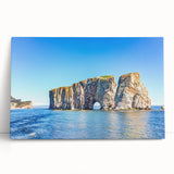 Stretched canvas wall art featuring an abstract landscape design with earthy tones and textured rocks, perfect for modern home decor or art enthusiasts.