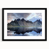 Black-framed wall art showcasing a stunning landscape design with rocks and natural elements, perfect for enhancing home decor and creating a serene ambiance.