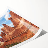 Abstract landscape wall art featuring a serene rocky terrain in soft pastel colors, printed on high-quality rolled canvas, ideal for home decor.