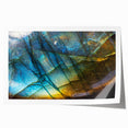 Abstract landscape wall art print showcasing vibrant colors and unique rock formations, rolled and ready for display, perfect for modern home decor.