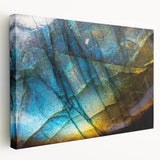 Stretched canvas wall art showcasing a dramatic landscape with rocky formations, featuring vibrant colors and textured details, ideal for modern home decor.