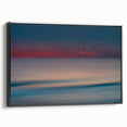 Framed canvas wall art collection featuring stunning seascapes and landscapes in vibrant colors, displayed in a sleek black frame, ideal for modern home decor.