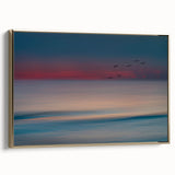 Framed canvas artwork showcasing a serene seascape design with gold accents, perfect for enhancing modern home decor. Ideal for living rooms or coastal themes.