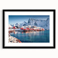 Framed wall art featuring a serene seascape design in a black frame, showcasing vibrant blues and greens, perfect for coastal-themed decor and adding tranquility to any space.