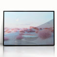 Framed acrylic wall art showcasing a serene seascape with vibrant blues and gentle waves, perfect for coastal-themed decor. Enhances any room's ambiance.