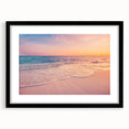 Framed wall art collection showcasing a serene seascape design with a black mat and frame, ideal for enhancing home decor with coastal elegance.