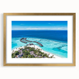Elegant framed wall art showcasing a serene seascape design with a gold mat, perfect for enhancing modern home decor. Ideal for art enthusiasts seeking coastal themes.
