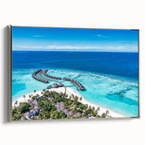 Framed canvas artwork featuring a serene seascape design with silver accents, showcasing tranquil ocean waves and a calming color palette, ideal for modern home decor.