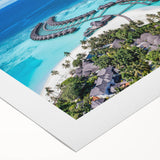 Vibrant rolled canvas featuring a stunning seascape design, showcasing rich blues and greens with textured brushstrokes, perfect for coastal home decor.