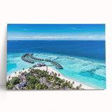 Stretched canvas wall art from the Landscapes & Seascapes collection, showcasing a vibrant ocean scene with rich blues and greens, perfect for coastal decor.