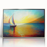 Framed wall art featuring a serene seascape design with silver accents, showcasing waves and clouds in calming blue and white tones, perfect for coastal decor.