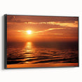 Framed canvas wall art from the Landscapes & Seascapes collection, showcasing a serene coastal scene with vibrant blues and greens, ideal for home decor.