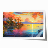 Vibrant rolled print of a seascape landscape wall art collection, showcasing tranquil blue ocean waves and soft pastel skies, perfect for coastal-themed decor.