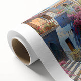 Vibrant landscape wall art canvas showcasing a serene seascape with gentle waves and a colorful sunset, ideal for coastal home decor, rolled for easy framing.