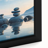 Framed canvas wall art showcasing a vibrant seascape design, featuring rich blues and greens, ideal for enhancing home decor with a coastal theme.