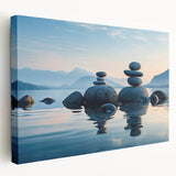Stretched canvas showcasing a vibrant seascape design, featuring calming blue and green hues, ideal for coastal-themed interior decor. Perfect for enhancing living spaces and creating a serene atmosphere.