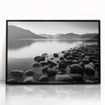 Framed acrylic wall art showcasing a serene seascape design with vibrant blues and soft whites, offering a modern aesthetic for coastal home decor. Ideal for enhancing living spaces and creating a calming atmosphere.