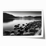 Vibrant rolled print of a serene coastal landscape, showcasing gentle waves and a colorful sunset, ideal for home decor and art enthusiasts.