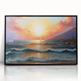 Framed acrylic wall art collection showcasing a stunning seascape design with vibrant colors, featuring a sleek black frame that enhances its contemporary look. Ideal for modern home decor, this artwork brings a tranquil oceanic vibe to any space.