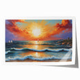 Rolled canvas print showcasing a vibrant seascape design with calming blues and greens, ideal for coastal-themed decor, packaged securely in a protective tube.