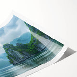 Stunning rolled print of a serene seascape showcasing vibrant blues and soft clouds, perfect for enhancing home decor and creating a calming atmosphere.