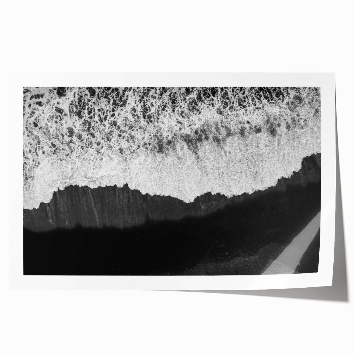 Rolled print showcasing a stunning seascape design, featuring vibrant blues and soft whites, ideal for home decor or art collection, packaged securely for delivery.