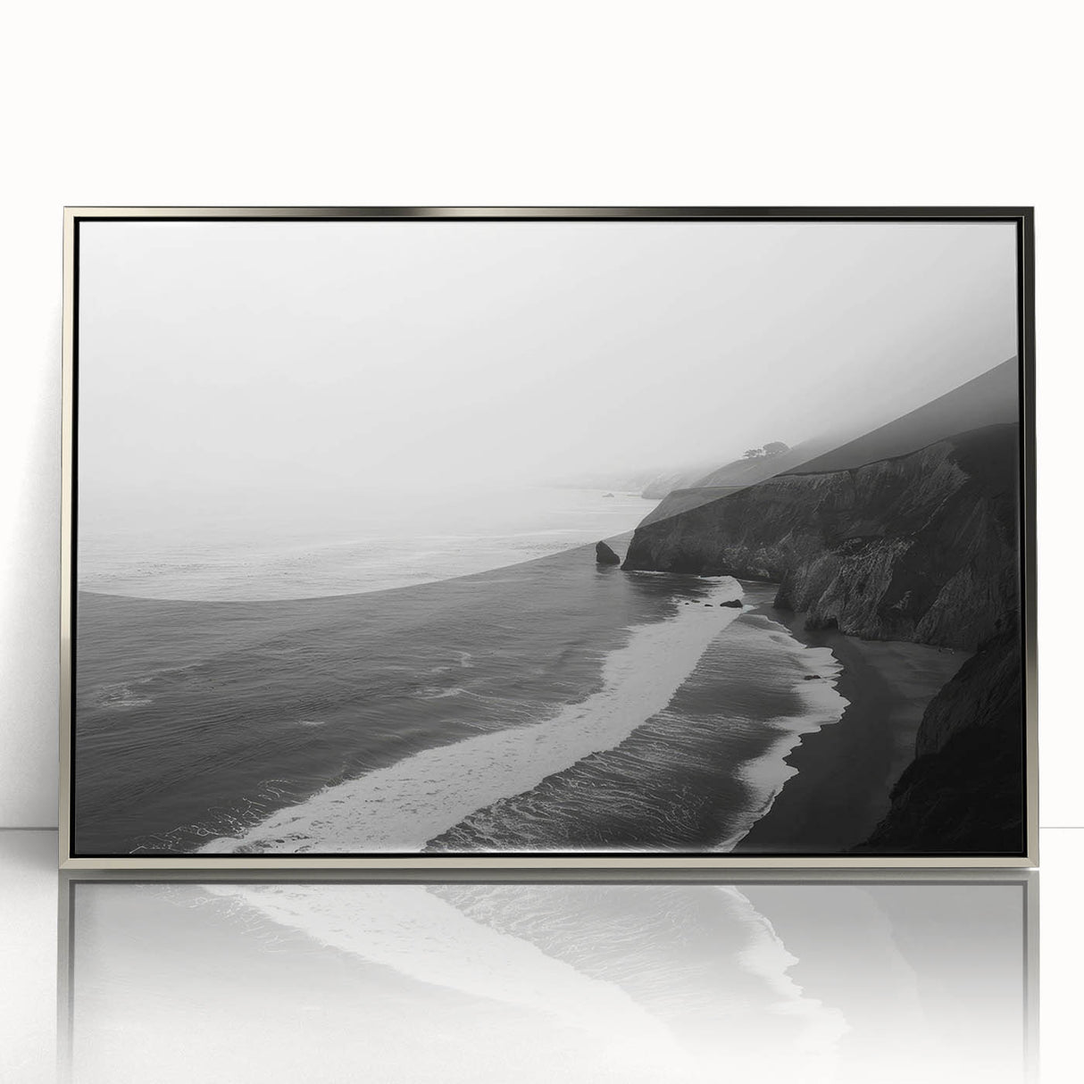 Framed wall art collection showcasing a stunning seascape design with silver accents, featuring vibrant colors and intricate details, perfect for coastal decor.
