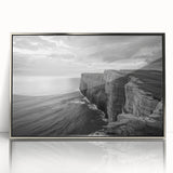 Framed acrylic wall art of a serene seascape design, showcasing soft blue and silver hues, enhancing modern decor with a tranquil coastal atmosphere.