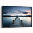 Framed canvas wall art featuring a serene seascape design with soft blue and green hues, showcasing waves and sky, ideal for coastal home decor.