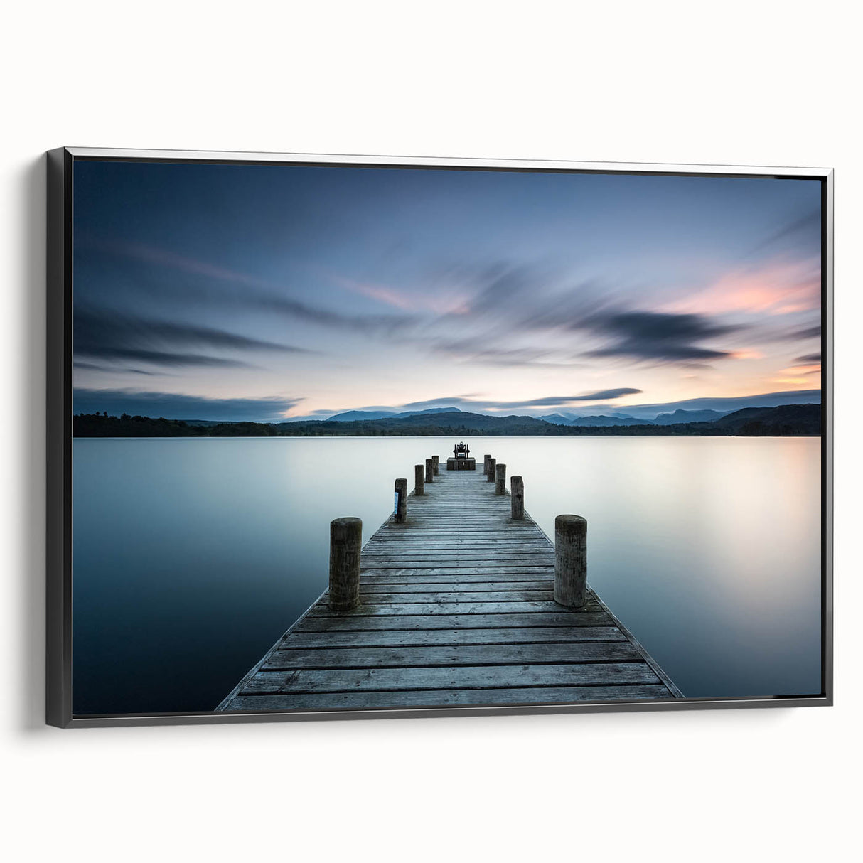Framed canvas wall art featuring a serene seascape design with soft blue and green hues, showcasing waves and sky, ideal for coastal home decor.