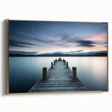 Framed canvas wall art showcasing a serene seascape design with gold accents, featuring tranquil ocean waves and a calming color palette. Ideal for enhancing modern home decor.